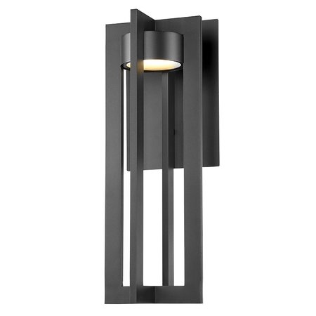DWELED Chamber 20in LED Indoor and Outdoor Wall Light 3000K in Black WS-W486